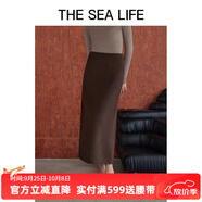 THE SEA LIFE歐海一生 半身裙女2024冬簡(jiǎn)約利落細膩軟糯舒適親膚半身裙A180215 咖棕色 M