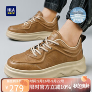 海瀾之家HLA男鞋經(jīng)典板鞋男士厚底增高鞋運動(dòng)休閑鞋子男款 M576土黃43