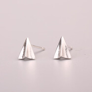 韓國s925銀針耳釘女耳飾簡約氣質(zhì)耳朵發(fā)箍耳環(huán)甜美飾品 紙飛機耳釘 925銀