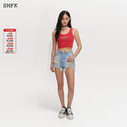 SMFK校園復古運動(dòng)背心打底衫短款修身性感上衣 UTK02系列張天愛(ài)同款