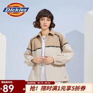 dickies 夾克 氣質(zhì)拼接時尚寬松版型外套上衣夾克010232 米灰色 L