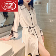浪莎（LangSha）2026年新款新年紅睡裙女夏季冰絲薄款卡通風(fēng)白襯衫中長(cháng)款夏天睡裙 139睡裙(配腰帶)款 L 165