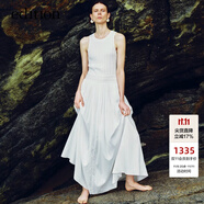 edition連衣裙女新款拼接無袖收腰背心氣質(zhì)公主裙 本白色 S