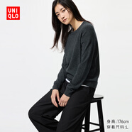 優(yōu)衣庫女裝羊絨圓領(lǐng)針織衫/長(cháng)袖毛衣毛衫25秋冬新款479160 08 深灰色 2XL /165/100B