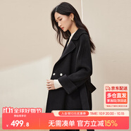 尚都比拉中長款毛呢大衣女冬季小個子100%羊毛雙面呢外套