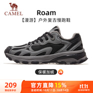 駱駝（CAMEL）漫游復(fù)古慢跑鞋男加絨運動鞋子 K13S09L7015A 黑/灰 43