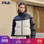 FILA官方女士羽絨服2025冬季新款運(yùn)動(dòng)短款寬松保暖立領(lǐng)外套 傳奇藍(lán)-NV XS 155/76A/XS