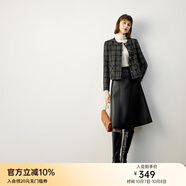 顏域時(shí)尚pu皮半身裙女2025新款冬裝復古氣質(zhì)高級感A字高腰裙子女 黑色 XL/42
