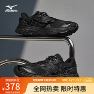 美津濃（MIZUNO）【RACER V2】25年新款高街機能復古潮流慢跑鞋男女緩震透氣跑鞋 04/黑色/銀色 36.5 (230mm)
