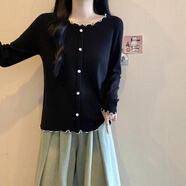 翎悅優(yōu)雅減齡長(cháng)袖t恤女2025新款寬松大碼女裝德絨春秋百搭打底衫上衣 黑色 3XL 建議180-210斤