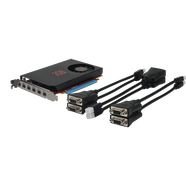 星齊美6屏顯卡3506P，MINI-DP接口顯存屏拼接卡監控炒股電腦6聯(lián)多屏顯卡多屏管理軟件 3506P 2G+6條VGA