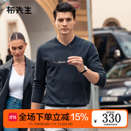 布先生佟大為明星同款春秋可機洗毛T羊毛衫男士毛衣純色針織打底衫 【V·領】極夜灰 2XL /185
