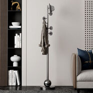 小米貴族法蘭思佳不銹鋼落地衣架 現代臥室掛衣架 客廳玄關(guān)衣服收納架神器 L57灰