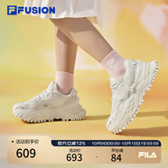 FILAFUSION斐樂潮牌女鞋硬糖鞋厚底老爹鞋女運動鞋女 棉花糖/銀-MM 36.5