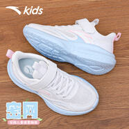 安踏兒童運動鞋子女中大童秋新款夏季網(wǎng)面軟底透氣跑步鞋少女休閑鞋子 安踏白【密網(wǎng)】 38