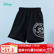 迪士尼寶寶（Disney Baby）童裝兒童短褲時尚米奇男童五分褲舒適保暖24年夏新品 碳黑 100