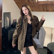 豹紋襯衣女胖MM特300斤復古長(cháng)袖襯衫秋季2024寬松外套ins120-150 圖片色 4XL 240-300斤