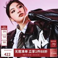 MLMR MY LIFE MY RULES新款寬松PU潮高街長(zhǎng)袖外套男女情侶短外套皮衣夾克M233P3002 黑色 S 170