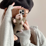 VYOPBC可愛(ài)毛絨趴趴公仔蘋(píng)果16 15 14pro手機殼iPhone13 12 11保護套X冬 趴趴猴子 蘋(píng)果6s/6