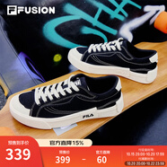 FILA FUSION斐樂男鞋POP帆布鞋潮牌男子潮流板鞋街拍運動休閑鞋男 黑-BK 40