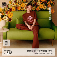 播高腰直筒褲女商場(chǎng)同款2024夏休閑寬松慵懶顯瘦山本褲BDR2KD1023 O90熔巖 XS