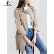 clotho Rennie品牌女裝小個(gè)子風(fēng)衣女2025春秋新款韓版寬松顯瘦氣質(zhì)休閑輕薄外套 卡其色 M