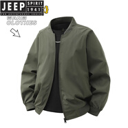 JEEP SPIRIT日本進(jìn)口2025新款春秋季美式飛行員夾克男款薄款潮牌寬松外套棒球 軍綠色 3XL