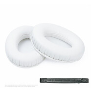 品存適用 品存 Picun ANC-05L 05max 耳罩耳機套海綿保護套耳塞耳棉頭戴式皮革耳機耳套 蛋白皮白色/一對 附帶工具