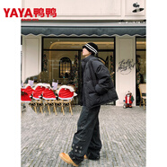 鴨鴨男款冬季加厚情侶裝面包服美式三防立領(lǐng)棉服潮 黑色羽絨服 《聯(lián)系客服領(lǐng)取十元優(yōu)惠》 M