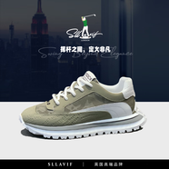 薩拉維夫歐洲站男鞋新款阿甘老爹鞋厚底增高鞋輕便透氣百搭運動(dòng)高爾夫鞋 淺卡 40