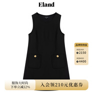 ELAND衣戀秋季連衣裙女圓領學院風A字版型背心連衣裙 黑色(19)Black L