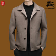 BURBERRY巴寶莉新款羊毛高端毛呢外套男中年商務(wù)休閑羊絨雙面呢夾克 駝色 M 170/84A