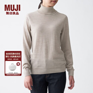 無(wú)印良品 MUJI 女式  天竺 高領(lǐng)毛衣 女款黑色長(cháng)袖針織衫秋冬毛衫BAG05A0A 燕麥色 XL