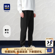 海瀾之家（HLA）海瀾之家休閑褲男新款中國心系列運動衛(wèi)褲男春秋松緊腰束腳口褲子 黑色38 175/84A建議70-74kg