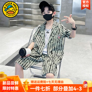 G.DUCKKIDS童裝男童西裝套裝新款兒童西服薄款外套背心短褲男孩夏裝三件套潮 綠色 170 建議160-170cm14-15歲