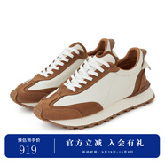 杰帝梵（J.D.V）男鞋2023商場(chǎng)同款秋季新品卡其色舒適厚底牛皮休閑鞋阿甘鞋 卡其 41