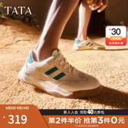他她（TATA）男士阿甘男鞋復古德訓鞋男運動(dòng)休閑鞋厚底板鞋小白鞋PCB01AM5 米/綠 43