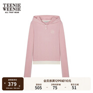 Teenie Weenie【美雅碧抗菌】小熊秋季長袖T恤休閑紅色帽衫上衣女 淺粉色 XL (175)