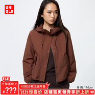 優(yōu)衣庫【加購】女裝休閑連帽短外套/時(shí)尚百搭479229 37 栗色 3XL /170/108C