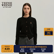 Teenie Weenie小熊女裝簡(jiǎn)約針織衫女秋冬針織開衫罩衫短外套上衣 黑色 XS (155)