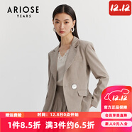 艾諾絲雅詩(shī)商場(chǎng)同款春秋新款一?？畚餮b外套短款休閑小西服上衣10221326 燕麥色 XL
