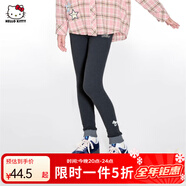 Hello Kitty女童打底褲兒童褲子秋冬款一體絨加絨加厚保暖中大童裝日常褲子 D款-深灰色【常規款】 130