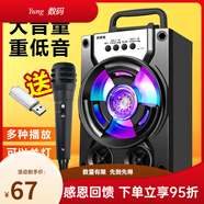 拼搏者 便攜藍牙音箱低音炮大音量戶(hù)外小型廣場(chǎng)舞音響迷你手提家用帶麥 升級版[送話(huà)筒+送U盤(pán)]