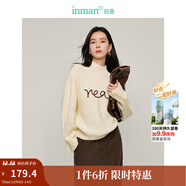茵曼（INMAN）半高領(lǐng)毛衣2025春秋季女裝新款開(kāi)叉長(cháng)袖套頭打底衫針織衫 米白色 S