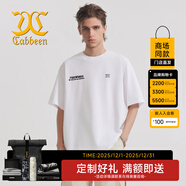 卡賓男裝 字母印花寬松圓領(lǐng)短袖T恤夏季新款商場(chǎng)同款 漂白 L /175/50