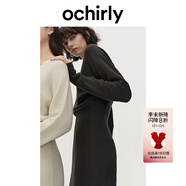 歐時(shí)力OCHIRLY 羊毛軟糯優(yōu)雅毛針織連衣裙V領(lǐng)秋冬季新品通勤簡(jiǎn)約 灰綠 M