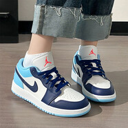 耐克（NIKE）aj1板鞋男女情侶秋冬季新款低幫舒適防滑耐磨籃球鞋子女鞋 白藍 /Air Jordan 1/（GS款） 38