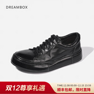 dreambox鈞博vibram高端馬皮白色運動(dòng)休閑板鞋春夏新款舒適透氣男鞋 黑色 40 男碼