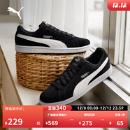 彪馬（PUMA）復古休閑黑白薄底板鞋男女款經(jīng)典低幫運動(dòng)鞋SMASH 361730 黑色-白-01 37.5