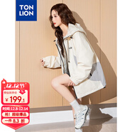 唐獅（TonLion）2025女連帽拼接工裝外套戶(hù)外時(shí)尚酷帥休閑風(fēng)百搭潮流 米白 M 